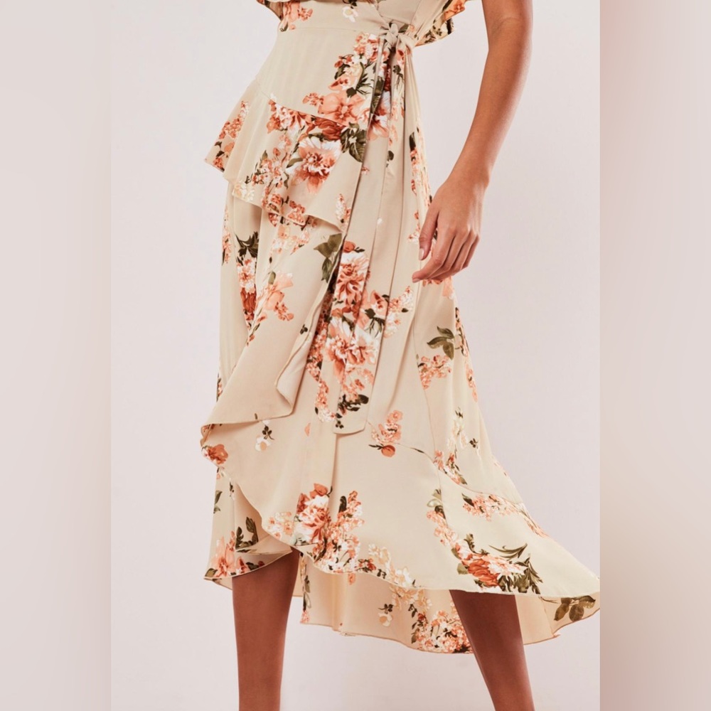 Floral midi wrap dress - Picture 2 of 4